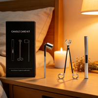 Ensemble d'accessoires de luxe pour bougies en acier inoxydable de haute qualité et écologiques : coupe-mèche et éteignoir pour bougies parfumées