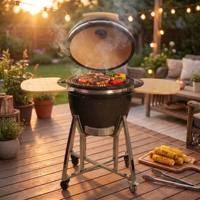 Barbecue Kamado en céramique Komodo Premium moderne de 19 pouces avec design pliable en acier inoxydable pour usage extérieur – Vente en gros