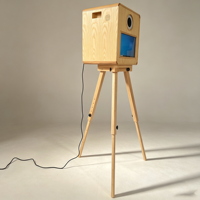 Nouvelle machine photobooth tout-en-un en bois avec écran tactile de 15,6 pouces, imprimante intégrée et support pour appareil photo pour mariage, fête ou événement
