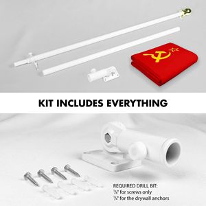 Paquete Combinado Db: Asta de Bandera Giratoria de Aluminio de 6 Pies con Bandera de la URSS de 3x5 Pies, Diseño Anti-Enredos para un Vuelo sin Problemas - Product Image 3