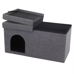 2024, muebles de sala de estar, Banco otomano de almacenamiento plegable, casa de madera rectangular <span class=keywords><strong>para</strong></span> mascotas <span class=keywords><strong>para</strong></span> <span class=keywords><strong>gatos</strong></span>, animales pequeños, esponja duradera - Product Image 6