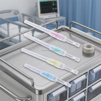 Sécurité I.V. Cannule avec site d'injection et ailettes - Cathéter veineux périphérique stérile - Prévient les blessures causées par une piqûre d'aiguille - 14G-26G