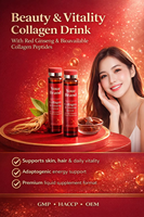 Gelée de Ginseng Rouge Efficace : Antioxydant, Adaptogène, Collagène, Shot Énergétique, Boisson Liquide Peptidique à Base de Plantes