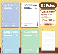 Carnet à spirale A5 en PP épais Kaba Bear Cartoon, bloc-notes ligné B5 pour étudiant, cadeau, carnet vintage confortable pour les mains