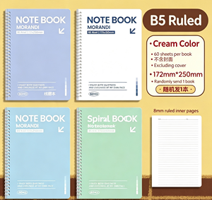 Carnet à spirale A5 en PP épais Kaba Bear Cartoon, bloc-notes ligné B5 pour étudiant, cadeau, carnet vintage confortable pour les mains - Product Image 6