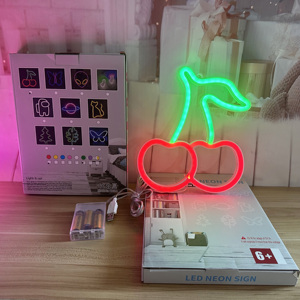 Cerise <span class=keywords><strong>LED</strong></span> enseigne au néon USB Rechargeable suspension lumière décoration murale cerises mignonnes pour chambre d'enfant fête cadeau IP néon lumière noël - Product Image 5