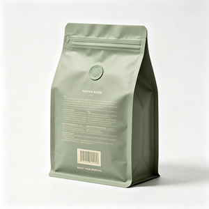 Custom Zipper Coffee <b>Bag</b> Flat Bottom Stand Up Packaging Moisture Proof Barrier <b>Bag</b> for Coffee Beans - Product Image 6