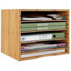 Organizzatore per Documenti in Bambù Best Seller, Classificatore di Carta per Ufficio, Casa o Scuola, Portadocumenti a 5 Livelli in Bambù - Product Image 1