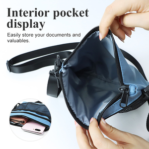 Custom Men Women Nylon Small Messenger Sling Pouch <strong>Cell</strong> <strong>Phone</strong> Crossbody <strong>Bag</strong> With Shoulder Strap - Product Image 4