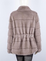 Manteau d'hiver en fausse fourrure pour femme Zeyu, col montant, ceinture à nœud, mi-long, élégant, en peluche moelleuse, manteaux en fausse fourrure écologique ODM/OEM