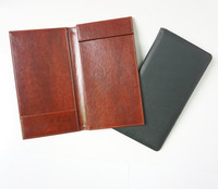 Couvertures de menu personnalisées en cuir PU noir de 4,25 x 11 pouces, style livre, double pliage, pour restaurants et cafés