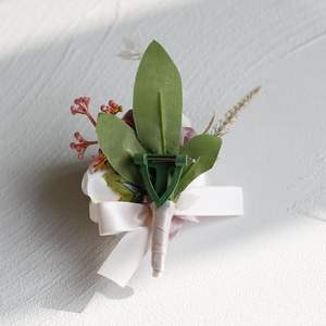 V616 Home Prom Rose Corsa gen Bouton niere Set Handgelenk Blume Künstliche Blumen für Party Ball Tanzen Hochzeit mit Spitze Bogen - Product Image 5