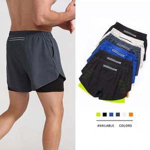 Pantalones cortos para correr de secado rápido para hombre, pantalones cortos negros de doble capa para hombre, nuevos pantalones cortos deportivos para entrenamiento y Culturismo - Product Image 4