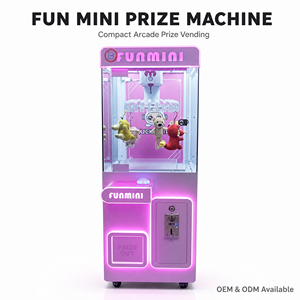 Máquina de Juego de Premios FUNMINI Operada con Monedas, Mini Clip, para un Jugador, con Muñecos de Peluche, Máquina Expendedora de Regalos, Máquina Recreativa con Luces Intermitentes - Product Image 1