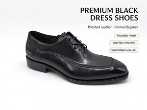 Black <b>Apron</b> Toe Oxford Dress Shoes for <b>Men</b> Polished Genuine Leather Lace Up Formal Business Wedding Dress Footwear Hand Stitched - Product Image 1