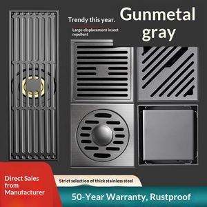 Stainless Steel Modern Simple Brushed Surface Anti-Odor Floor Drain Gun Gray Large Flow Bathroom Washing Machine Shower Room - Product Image 3