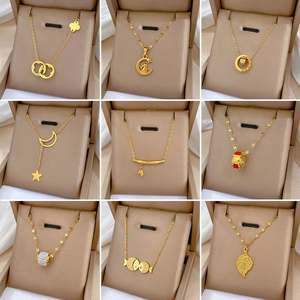 Geometric Animal Real Gold Minimalist Wind Furnace Female Ins Clavicle <b>Chain</b> Trendy Style Necklace Fashion Pendant Necklaces - Product Image 3