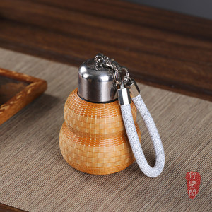 Bamboo Woven Insulated Cup Pure Titanium Gourd Shape 220Ml Portable Outdoor Tea Flask - Product Image 5