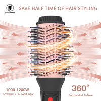 Sèche-cheveux ionique électrique professionnel 2-en-1, brosse coiffante à air chaud, brosse démêlante, utilisation hôtelière, 3 réglages de température