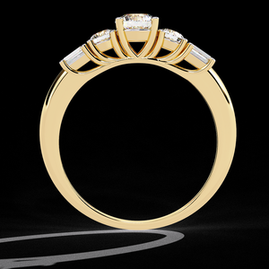 Anillo de Compromiso con Diamante Cultivado en Laboratorio de Primera Calidad, Engaste de Cinco Piedras en Oro, Joyería de Lujo para Mujer, Diseño Nupcial Moderno de la India - Product Image 6