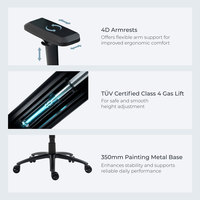 Chaise de jeu robuste OEM ODM ergonomique pour l'e-sport avec accoudoirs et appui-tête 4D et 90° ° -150 °   Siège inclinable pour personnes en surpoids