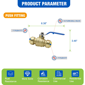 Robinet à bille à raccord rapide KING SMART résistant à la corrosion 1 pouce UPC/NSF pour la plomberie résidentielle et commerciale (Livraison gratuite aux États-Unis et au Canada) - Product Image 2