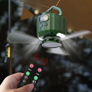 Ventilador de techo LED para acampar al aire libre, luz de tienda de campaña, 10400mAh, recargable, portátil, con batería, Control remoto, Motor sin escobillas - Product Image 1