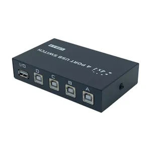 FJ-1A4B Fjgear 4 port usb2.0 sharing switch 4 in 1 out plug and play without driver metal case