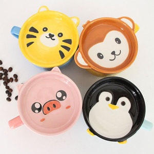Cangkir keramik porselen kartun hewan lucu, cangkir timbul untuk sarapan Oatmeal atau kopi produk baru - Product Image 2