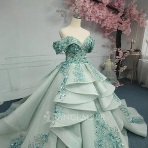 For ANY14 Fashion Mint Green Crystal Embroidery Sequins Ball Gown Sweetheart Neckline Floor-Length Evening Party Gowns - Product Image 6