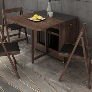 Mesa de Comedor Plegable de Madera Extensible de Estilo Moderno, Muebles Ahorradores de Espacio, Mesa de Comedor Inteligente con 2 Asientos Plegables Ocultos - Product Image 2