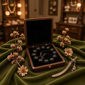 Luxury Dark <strong>Wood</strong> <strong>Beaded</strong> <strong>Bracelet</strong> &amp; Bangle Storage Box Gift Box - Product Image 1