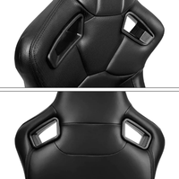 JIABEIR 1074 Sièges de course universels réglables en similicuir PVC noir pour simulateur de conduite