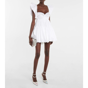 <span class=keywords><strong>Robe</strong></span> courte à col généreux, <span class=keywords><strong>blanche</strong></span>, Sexy, à manches courtes, en strass, pour soirée, Club, été, 2023 - Product Image 5