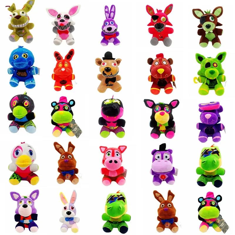 XM Sundrop Fnaf Mangle Foxyเฟรดดี้Fazbearเจ้านายตุ๊กตาสัตว์ยัดของเล่นเกมตุ๊กตาของขวัญตุ๊กตาหมีเที่ยงคืน