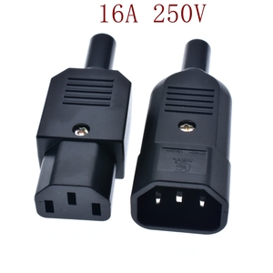 <span class=keywords><strong>Conector</strong></span> de Cable Recto IEC <span class=keywords><strong>C13</strong></span> C14 16A 250V Negro, <span class=keywords><strong>Conector</strong></span> de Alimentación Reutilizable Hembra y Macho, Enchufe de CA de 3 Pines - Product Image 1