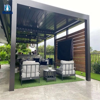 Pergola motorisée extérieure Oscar Model 888 en aluminium, toit à lames orientables, imperméable, écologique, revêtement poudré, anti-pourriture