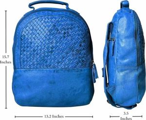 Genuine Leather <b>Backpack</b> High-quality Structured Silhouette Multiple Compartments Adjustable <b>Straps</b> Spacious Main Section Front - Product Image 2