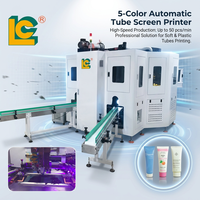 Máquina de Serigrafía UV de Alta Velocidad de 5 Colores para Tubos Cosméticos, Tratamiento Automático con Llama, Secado LED, Decoración de Empaques
