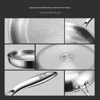 Poêle à frire plate en alliage de titane non revêtue avec motif martelé pour une cuisine saine