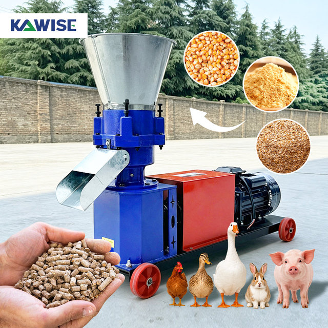 100kg Animal Feed Pellet Machine for Home Use and Small Farms Electric Flat Die Pellet Mill for Cattle Sheep Chicken Pig
