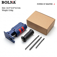 Adaptateur de conversion de scie alternative portable pour perceuse électrique, kit d'accessoires pour outil électrique de découpe du bois et du métal DIY