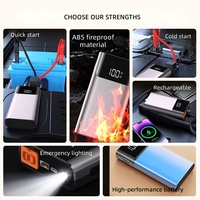 Démarreur de Voiture Portable 8000mAh 1000A avec Affichage Numérique, Alimentation d'Urgence et Pinces de Batterie Intelligentes