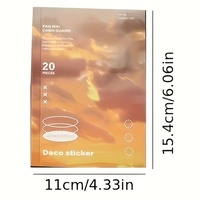 Livre d'autocollants décoratifs sur le thème fantastique, 20 pièces, couleurs mélangées, vernis UV haute brillance, motifs graphiques, autocollants PET/Washi