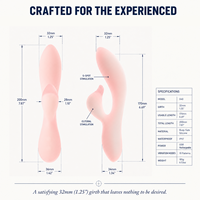 Vibrateur à brancher CRAVE pour femmes avec succion clitoridienne et resserrement vaginal, 10 vitesses, étanche IPX7, produit intime pour adultes