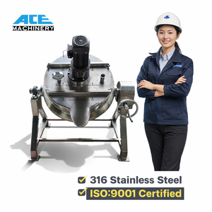 200 Liter Stainless Steel Tiltable Electric Steam Gas Heating Stirring Jacketed Cooking Kettle With Agitator - Product Image 2