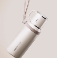 Gobelet isotherme portable en acier inoxydable 316 pour l'extérieur, avec infuseur à thé, grande capacité, double paroi épaissie, avec cordon de transport