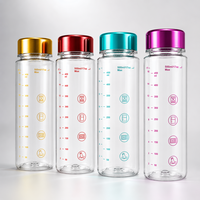 Botella de Agua de Plástico Tritan de 500 ml con Logotipo Personalizado, Taza para Jugo Libre de BPA con Tapa Metálica para Deportes, Gimnasio, Fabricante Mayorista