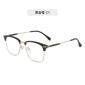 Montures de lunettes rectangulaires semi-cerclées pour hommes, anti-lumière bleue, légères, demi-monture TR90, gris clair C5 - Product Image 3