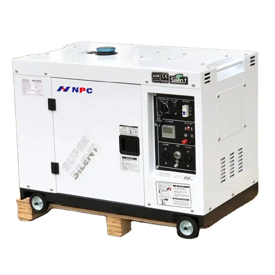 NPC generator diesel tunggal/tiga fase 110V 220V, generator diesel 10kw 12kva 12kw 15kva generator diesel tipe tidak berisik super